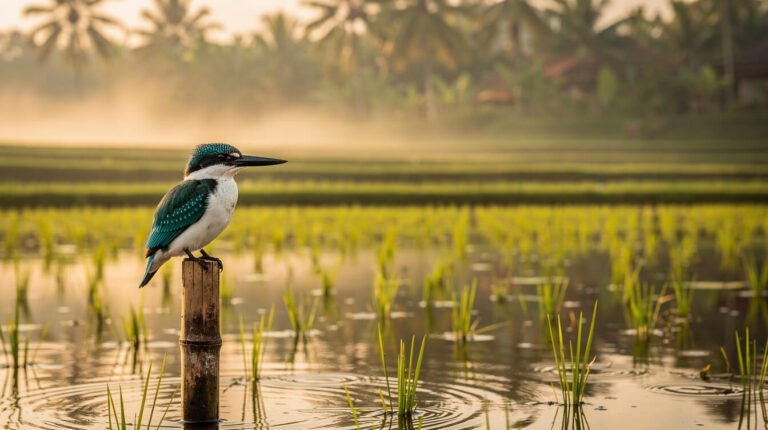 The Flash of Blue That Waits at the Edge of the Rice