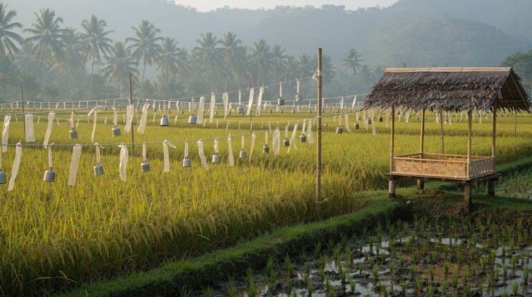 The Strings That Keep the Birds Off the Ripening Rice