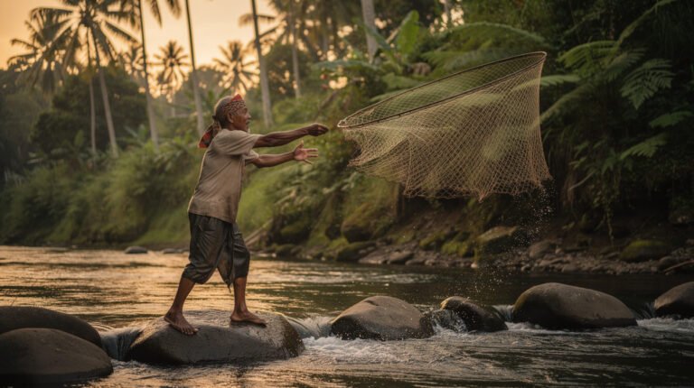 The Net That Opens Over the River at Dusk