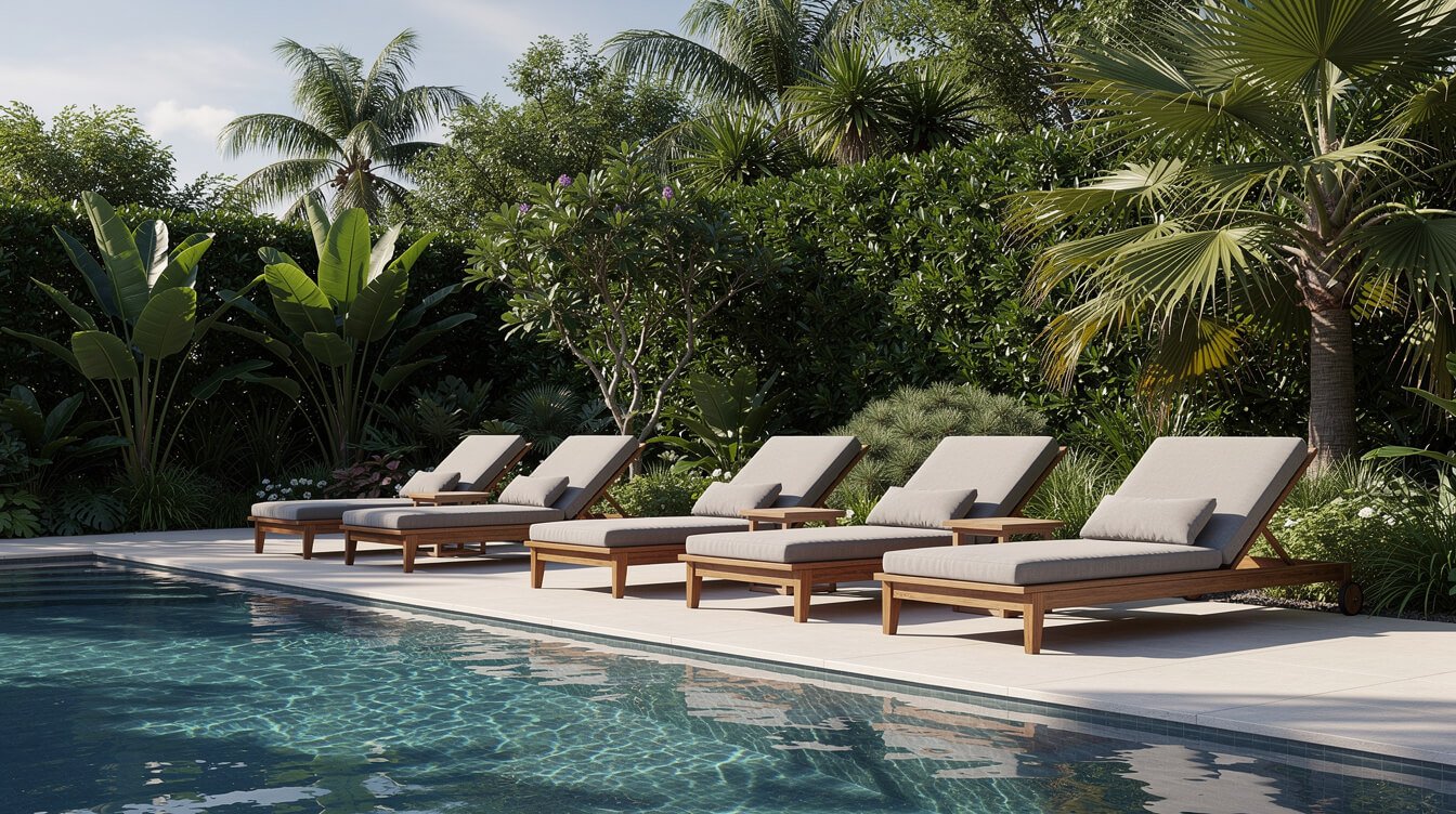 Private pool deck at Villa Amrita