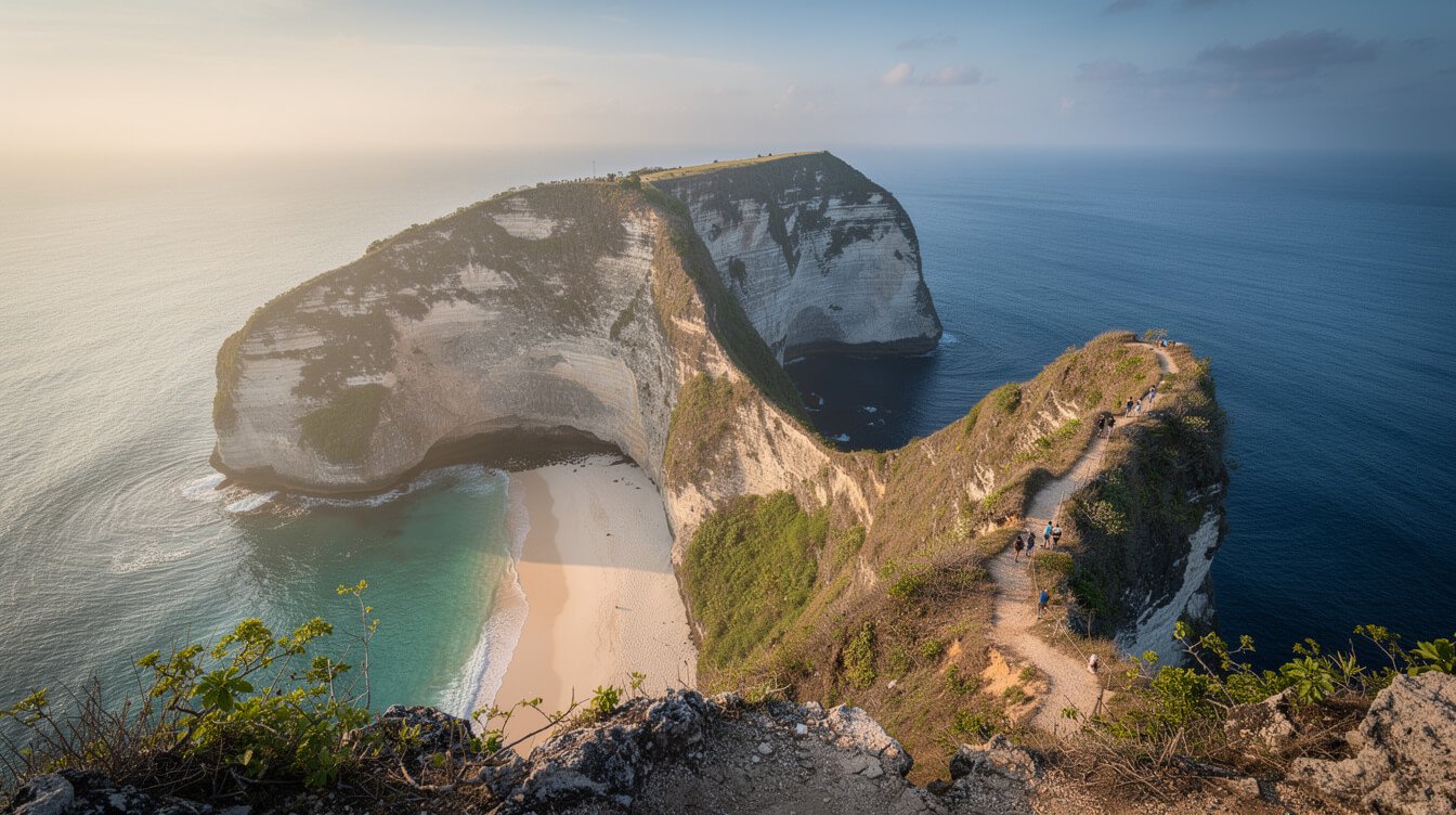 Nusa Penida Kelingking cliff view at morning