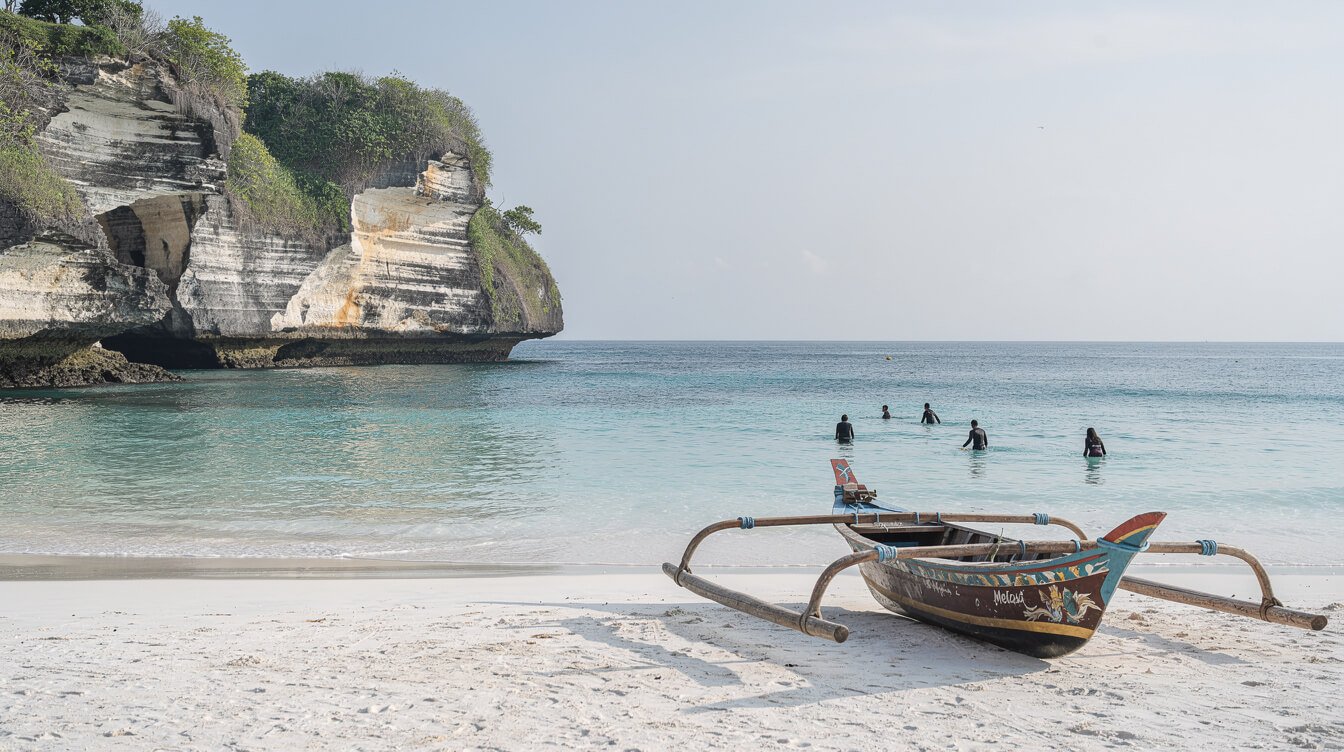 Calm clear water at Melasti beach on the Bukit Peninsula